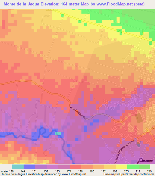 Monte de la Jagua,Dominican Republic Elevation Map