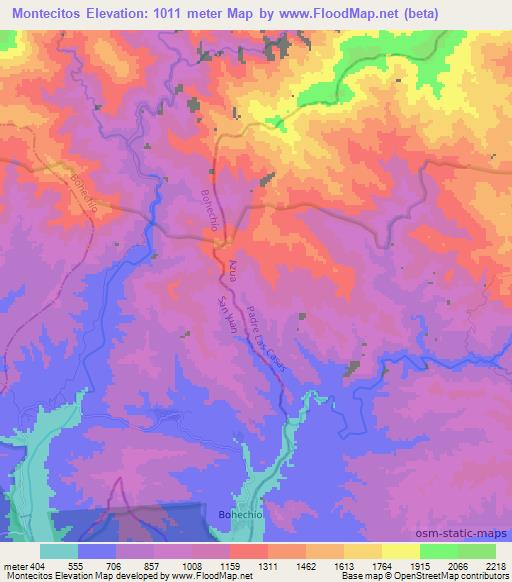 Montecitos,Dominican Republic Elevation Map