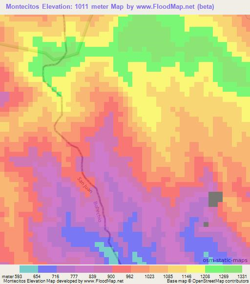 Montecitos,Dominican Republic Elevation Map