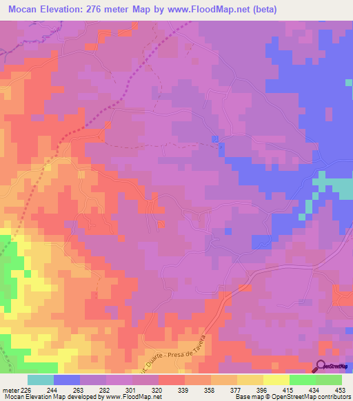 Mocan,Dominican Republic Elevation Map