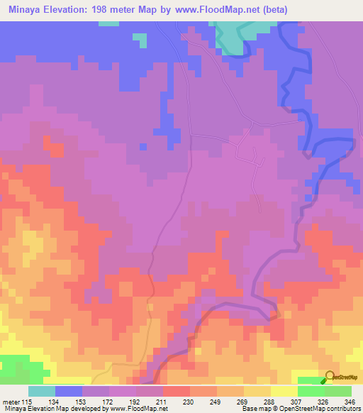 Minaya,Dominican Republic Elevation Map