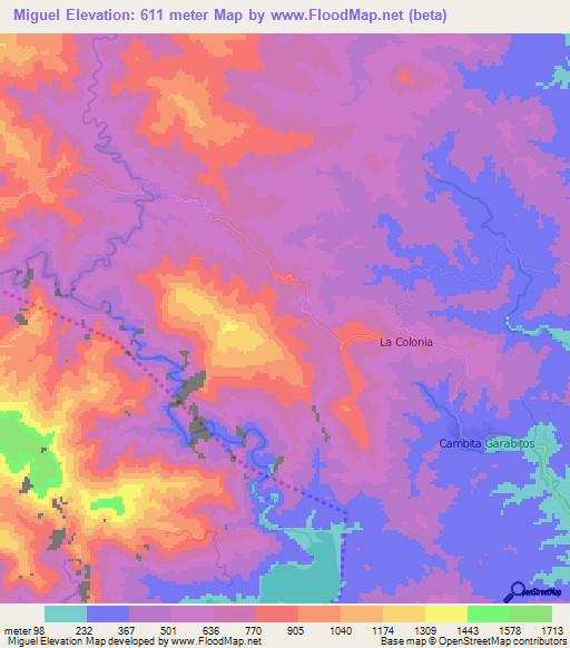 Miguel,Dominican Republic Elevation Map