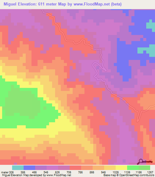 Miguel,Dominican Republic Elevation Map