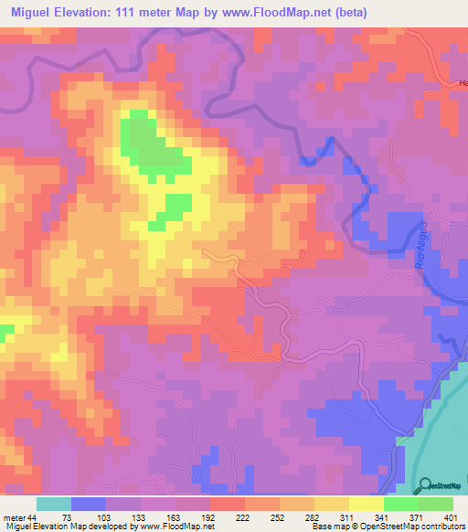 Miguel,Dominican Republic Elevation Map