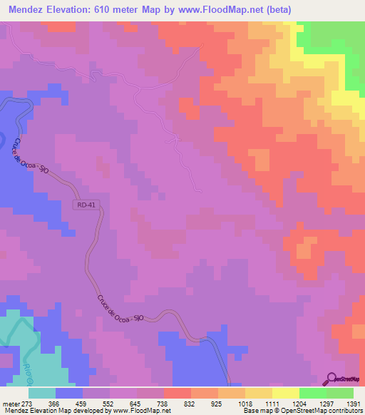 Mendez,Dominican Republic Elevation Map