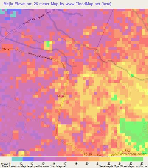 Mejia,Dominican Republic Elevation Map