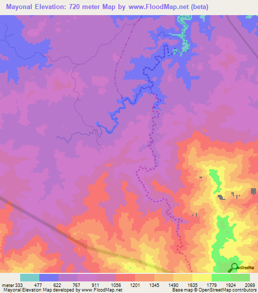 Mayonal,Dominican Republic Elevation Map