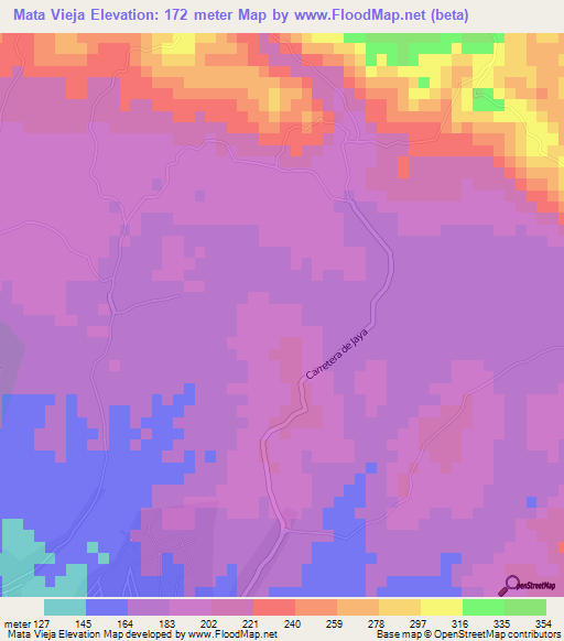 Mata Vieja,Dominican Republic Elevation Map