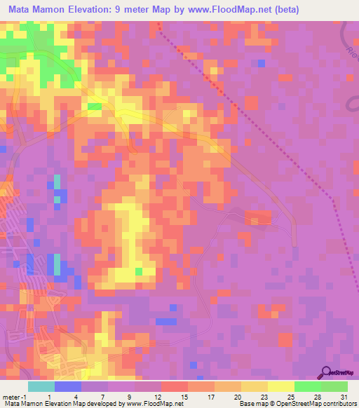 Mata Mamon,Dominican Republic Elevation Map