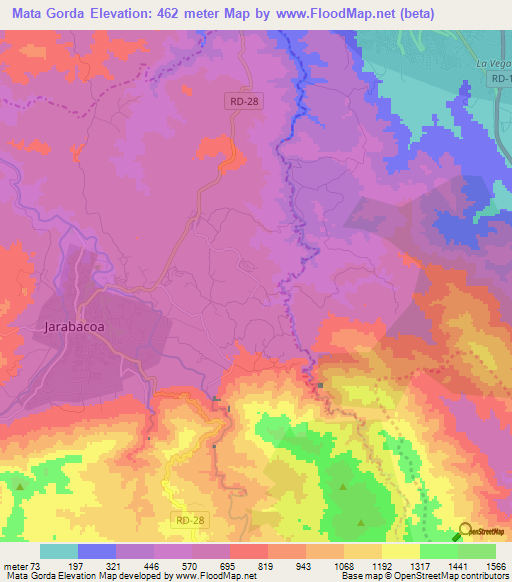 Mata Gorda,Dominican Republic Elevation Map