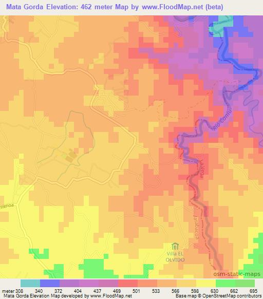 Mata Gorda,Dominican Republic Elevation Map