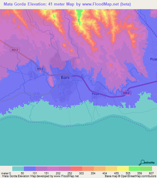 Mata Gorda,Dominican Republic Elevation Map