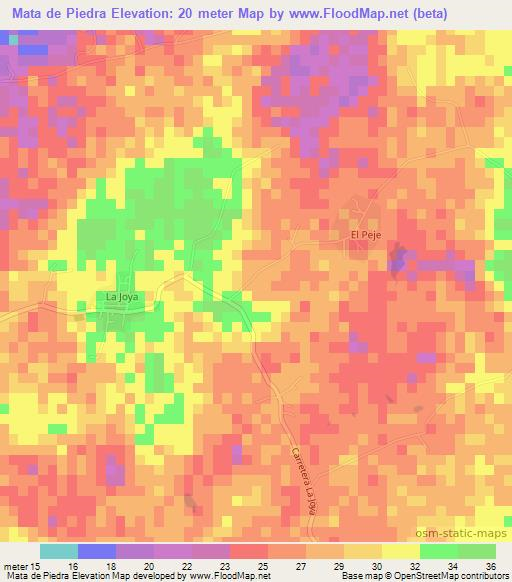 Mata de Piedra,Dominican Republic Elevation Map