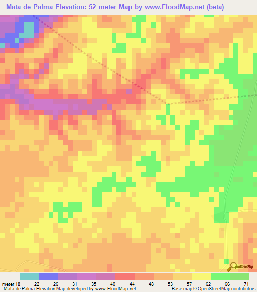 Mata de Palma,Dominican Republic Elevation Map