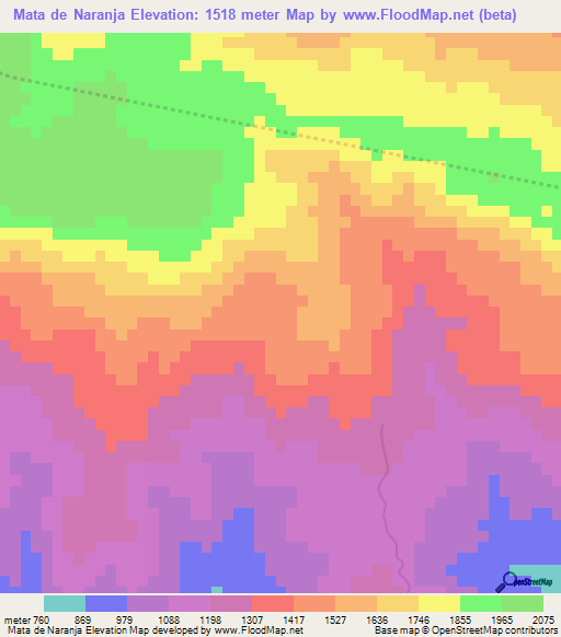 Mata de Naranja,Dominican Republic Elevation Map