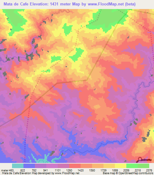 Mata de Cafe,Dominican Republic Elevation Map