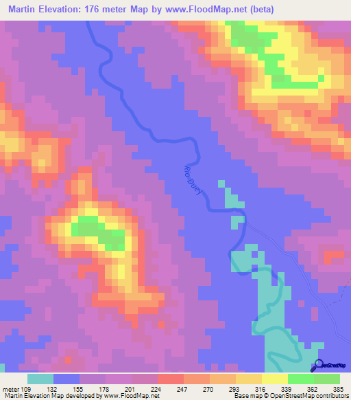 Martin,Dominican Republic Elevation Map