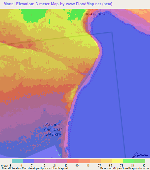 Martel,Dominican Republic Elevation Map