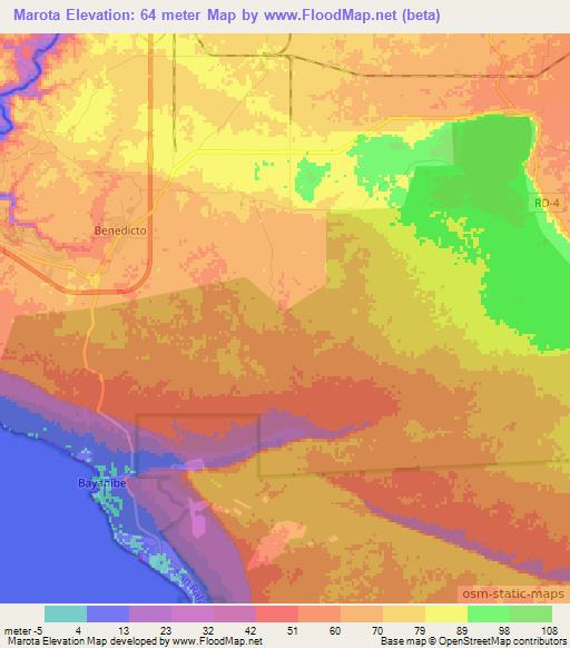 Marota,Dominican Republic Elevation Map