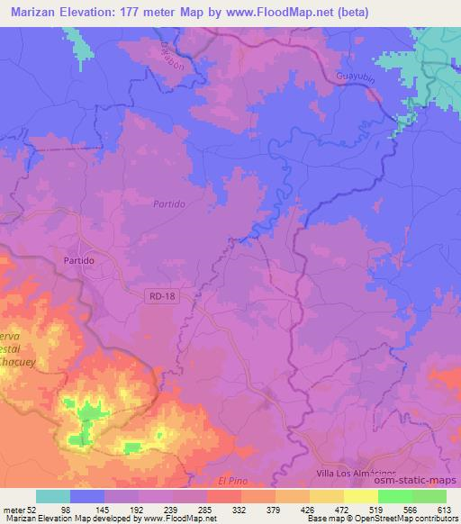 Marizan,Dominican Republic Elevation Map