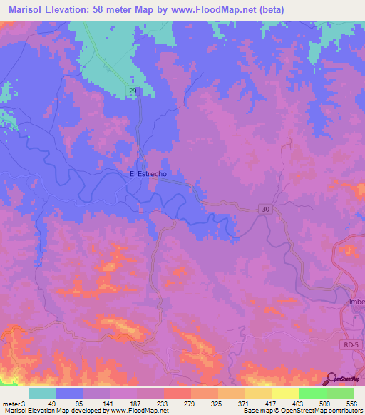 Marisol,Dominican Republic Elevation Map