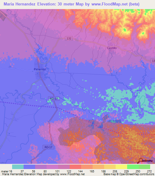 Maria Hernandez,Dominican Republic Elevation Map