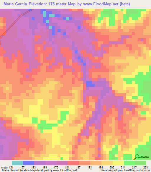 Maria Garcia,Dominican Republic Elevation Map