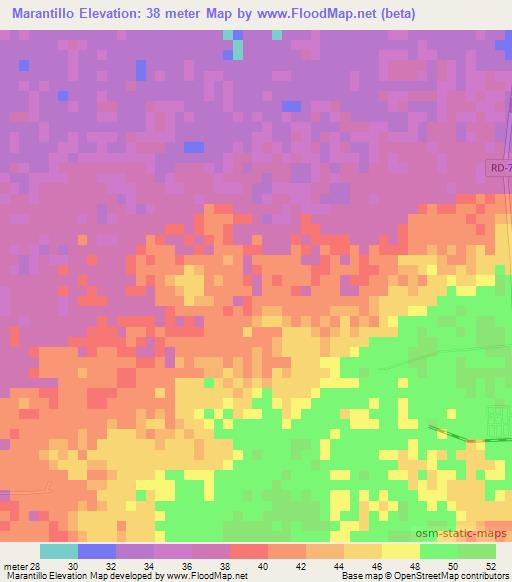 Marantillo,Dominican Republic Elevation Map