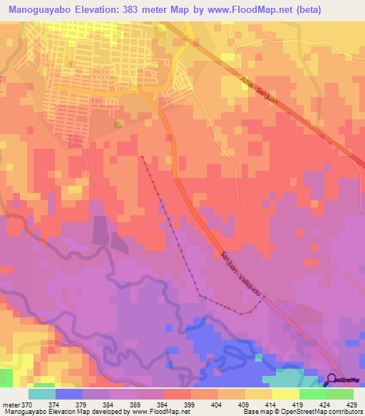 Manoguayabo,Dominican Republic Elevation Map