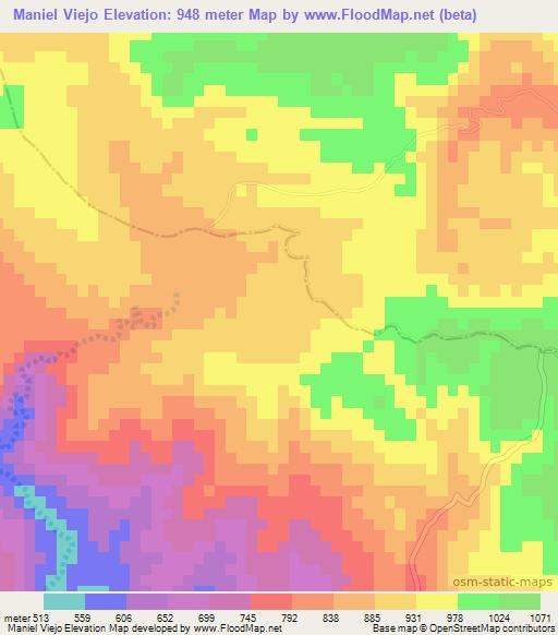 Maniel Viejo,Dominican Republic Elevation Map