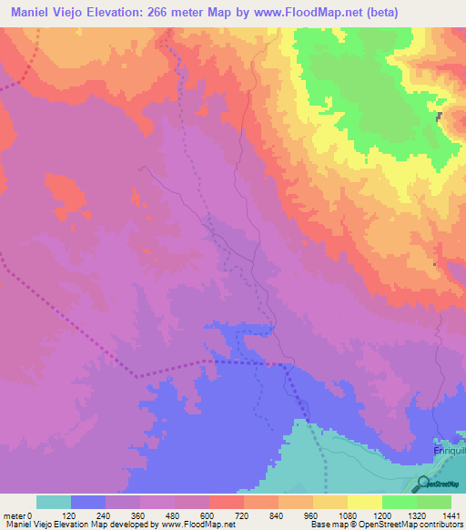 Maniel Viejo,Dominican Republic Elevation Map