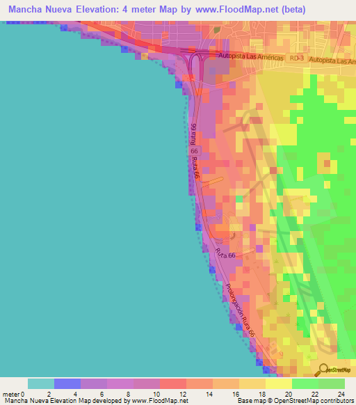 Mancha Nueva,Dominican Republic Elevation Map