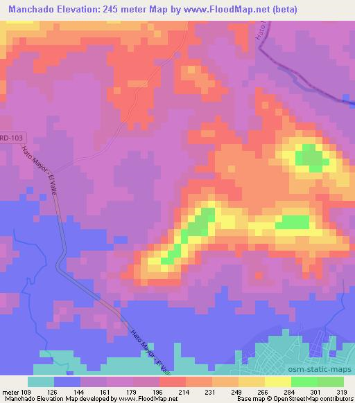 Manchado,Dominican Republic Elevation Map