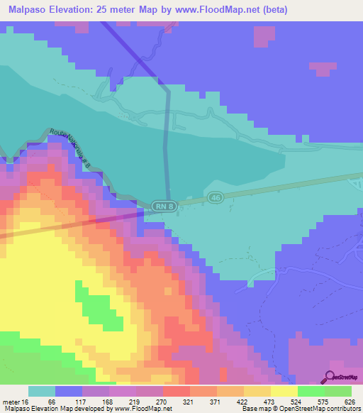 Malpaso,Dominican Republic Elevation Map