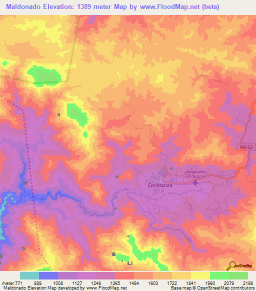 Maldonado,Dominican Republic Elevation Map