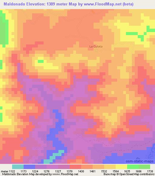 Maldonado,Dominican Republic Elevation Map