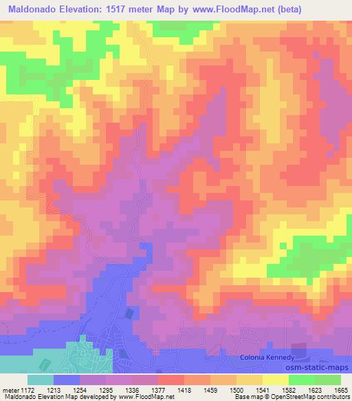 Maldonado,Dominican Republic Elevation Map