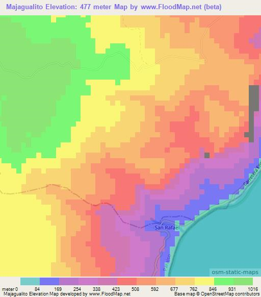 Majagualito,Dominican Republic Elevation Map