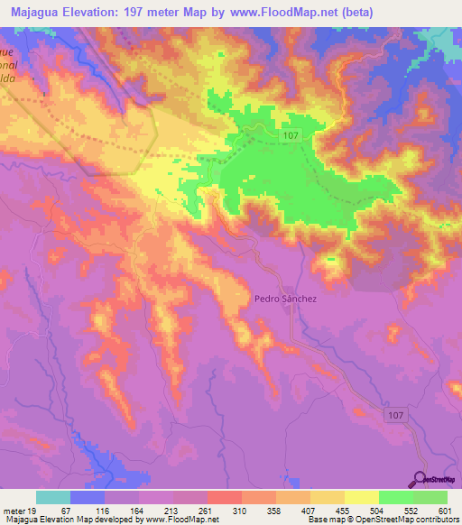 Majagua,Dominican Republic Elevation Map