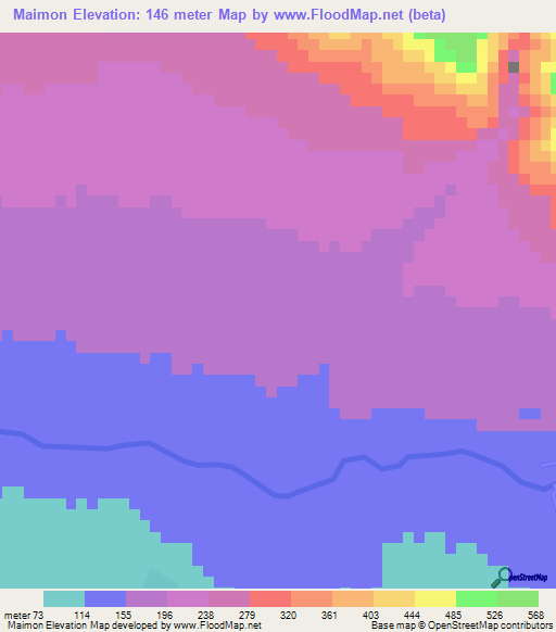 Maimon,Dominican Republic Elevation Map