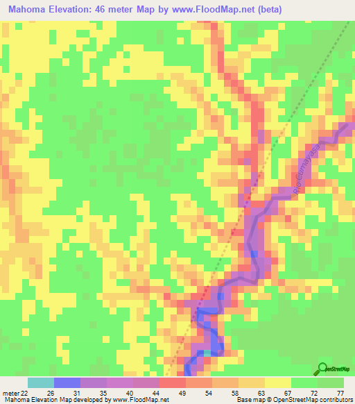 Mahoma,Dominican Republic Elevation Map