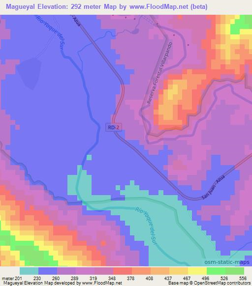 Magueyal,Dominican Republic Elevation Map