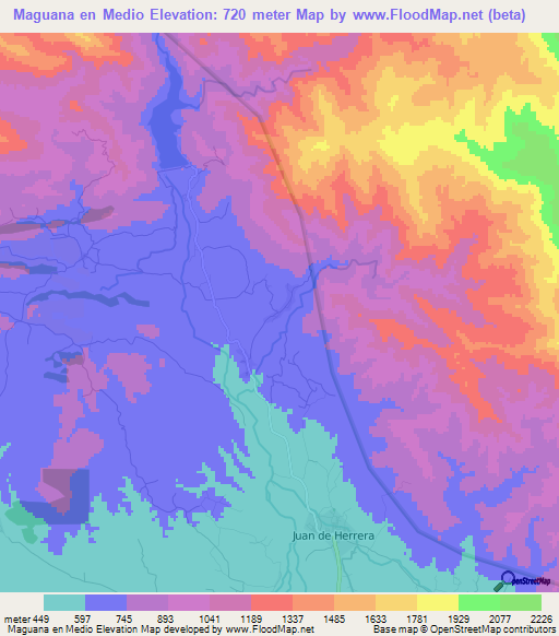 Maguana en Medio,Dominican Republic Elevation Map