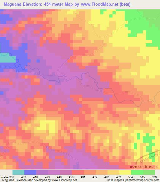 Maguana,Dominican Republic Elevation Map