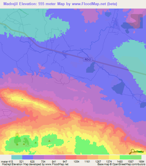 Madrejil,Dominican Republic Elevation Map