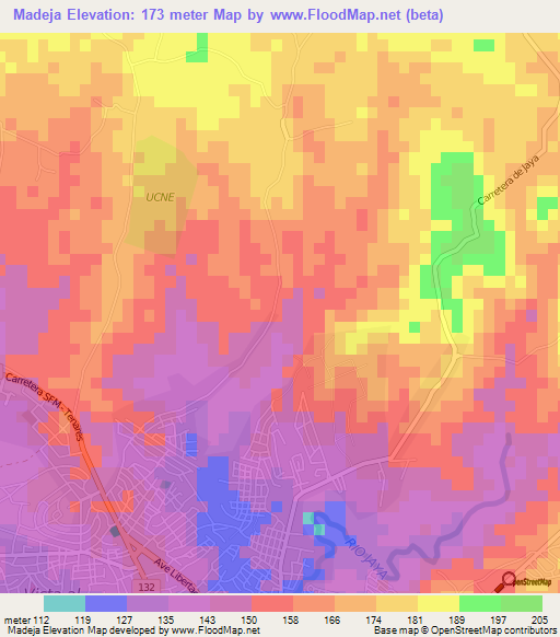 Madeja,Dominican Republic Elevation Map