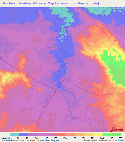 Machete,Dominican Republic Elevation Map