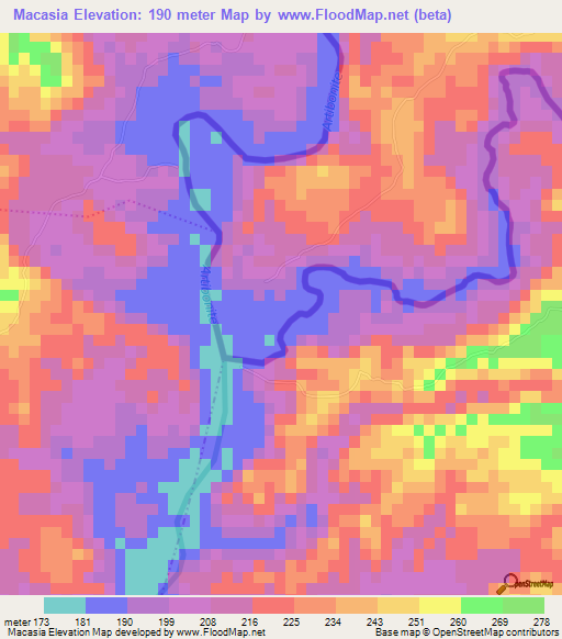 Macasia,Dominican Republic Elevation Map