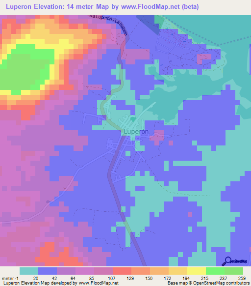 Luperon,Dominican Republic Elevation Map