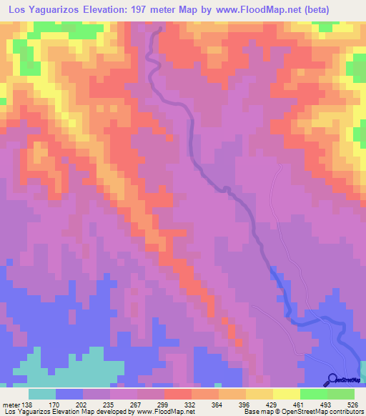 Los Yaguarizos,Dominican Republic Elevation Map